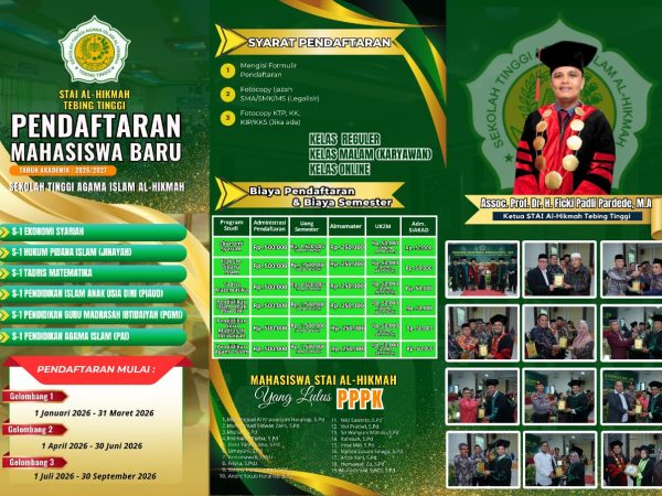 Brosur Penerimaan Mahasiswa Baru STAI Al-Hikmah Tebing Tinggi